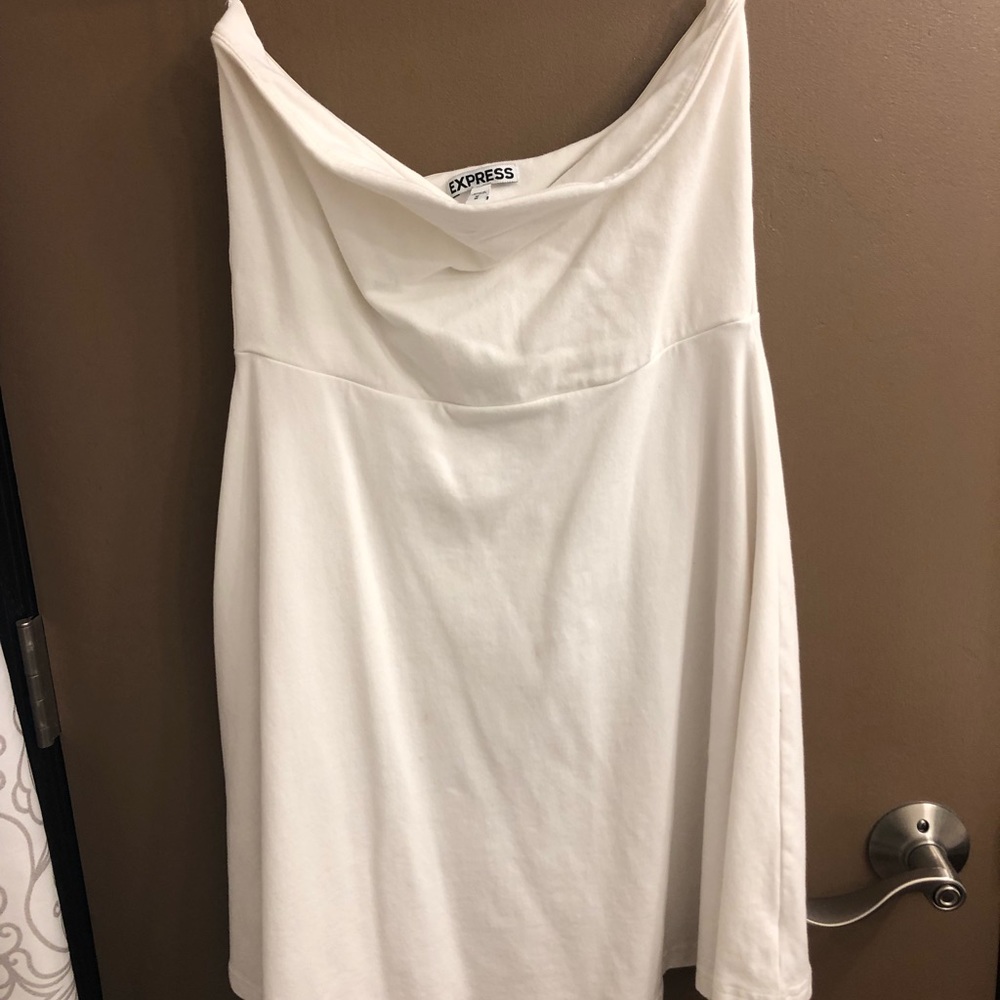 Express white strapless dress